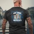 Ich Liebe Muschis T-Shirt mit Rückendruck Geschenke für alte Männer