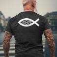 Ichthys Gesù Cristo Cristo Pesce Simbolo T-shirt da uomo con stampa posteriore Regalos para ancianos