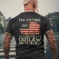 I'm Voting For The Outlaw And The Hillbilly 2024 Political Men's T-shirt Back Print Gifts for Old Men