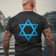 Israel Flag Small Star Of David Judaism Hexagram Symbol T-Shirt mit Rückendruck Geschenke für alte Männer