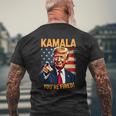 Kamala Du Bist Gefeuert Lustiger Präsident Trump Lacht Über Kamala T-Shirt mit Rückendruck Geschenke für alte Männer