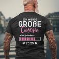 Kinder Ich Werde Große Cousin 2025 Große Cousin Geladen 2025 T-Shirt mit Rückendruck Geschenke für alte Männer