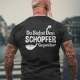 Koch Chefkoch Küchen Chef Du Stehst Dem Schöpfer Text In German T-Shirt mit Rückendruck Geschenke für alte Männer