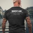 La Legge Di Murphy Tutto Ciò Che Può Andare Storto Andrà Male Camicia T-shirt da uomo con stampa posteriore Regalos para ancianos