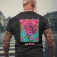 La Rosa The Rose Mexican Bingo Card In A Traditional Game Men's T-shirt Back Print Gifts for Old Men