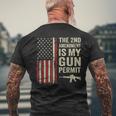 La Segunda Enmienda Es Mi Permiso De Armas Bandera De Estados Unidos Arma Divertida Camiseta Hombre Estampado Espalda Regalos para ancianos