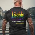 Lächle Wenn Du Schwul Bist Gay Pride Lgbt Pride Gay T-Shirt mit Rückendruck Geschenke für alte Männer