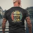 Le Leggende Sono Nate A Settembre 1974 Compleanno T-shirt da uomo con stampa posteriore Regalos para ancianos