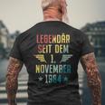 Legendär Seit 1 November 1984 Geburtstag Am 1111984 T-Shirt mit Rückendruck Geschenke für alte Männer