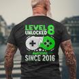 Level 8 Unlocked Compleanno 8 Anni Regalo 8 Anni Maschio T-shirt da uomo con stampa posteriore Regalos para ancianos