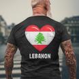 Libanon Flag Lebanese T-Shirt mit Rückendruck Geschenke für alte Männer