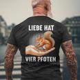 Liebe Hatier Pfoten Eichhörnchen Eichhörnchen-Fan Eichhorn T-Shirt mit Rückendruck Geschenke für alte Männer