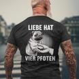 Liebe Hatier Pfoten Mops Pug Pug Dog Liebe Hatier Paw T-Shirt mit Rückendruck Geschenke für alte Männer