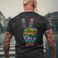 Linguaggio Dei Segni Della Pace Hippy Anni '70 Rispetta L'un T-shirt da uomo con stampa posteriore Regalos para ancianos