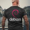 Linux Debian Amanti Spiral Logo Open Source Os T-shirt da uomo con stampa posteriore Regalos para ancianos
