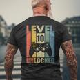 Livello 10 Sbloccato Compleanno 10Ideogioco Bday Anni T-shirt da uomo con stampa posteriore Regalos para ancianos