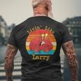 Livin' Like Larry Crab Men's T-shirt Back Print Gifts for Old Men