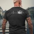 Lorry Driver Heartbeat Pulse T-Shirt mit Rückendruck Geschenke für alte Männer