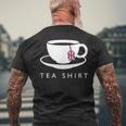 I Love English Tea Uk Flag Fun Novelty Souvenir Memorabilia Men's T-shirt Back Print Gifts for Old Men