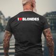 I Love Heart Blonde T-Shirt mit Rückendruck Geschenke für alte Männer