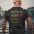 Love Heart Merlin GrungeVintage Style Merlin T-Shirt mit Rückendruck Geschenke für alte Männer