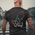 I Love Lebanon Lebanese Flag Lebanese Flag Lebanon T-Shirt mit Rückendruck Geschenke für alte Männer