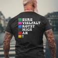 Lustiges Eureielfalt Kotzt Mich An T-Shirt mit Rückendruck Geschenke für alte Männer