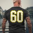 Maglia Numero 60 Giallo Bianco Compleanno Sport Numero 60 T-shirt da uomo con stampa posteriore Regalos para ancianos