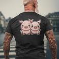 Maialino Rosa Maiale Domestico Due Maialini Rosa T-shirt da uomo con stampa posteriore Regalos para ancianos