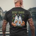 Marijuana Best Buds Ghost 420 Weed Cannabis Halloween Men's T-shirt Back Print Gifts for Old Men