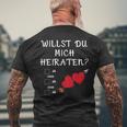 Marriage Proposal Willst Du Mich Marrieaten Wedding Proposal T-Shirt mit Rückendruck Geschenke für alte Männer