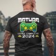 Matura 2024 Level Complete Maturanten Gamer T-Shirt mit Rückendruck Geschenke für alte Männer