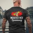 Meister Der Spannung Elektronik Electrician T-Shirt mit Rückendruck Geschenke für alte Männer