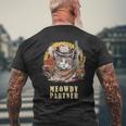 Meowdy Partner Cat Chapeau De Cowboy Humoristique Howdy Meme Wild West T-shirt imprimé au dos Cadeaux pour les vieillards