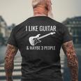 Mi Piace La Chitarra E Forse 3 Persone Musica Divertente Chitarra Introversa T-shirt da uomo con stampa posteriore Regalos para ancianos