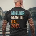 Miglior Marito Dal 2007 Anni 17 Anniversario Matrimonio T-shirt da uomo con stampa posteriore Regalos para ancianos