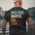 Migliore Marito Dal 2014 Anni 10 Anniversario Matrimonio T-shirt da uomo con stampa posteriore Regalos para ancianos
