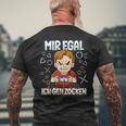 Mir Egal Ich Geh Zocken Gaming T-Shirt mit Rückendruck Geschenke für alte Männer