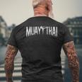 Muay Thaiintage Retro Fighter Fighter Lettering T-Shirt mit Rückendruck Geschenke für alte Männer