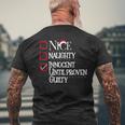 Nice Naughty Innocent Until Proven Guilty T-shirt da uomo con stampa posteriore Regalos para ancianos
