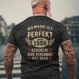 Niemand Ist Perfekt Aber Jahrgang 1959 Birthday T-Shirt mit Rückendruck Geschenke für alte Männer