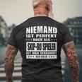 Niemand Ist Perfekt Skip Bo Spieler T-Shirt mit Rückendruck Geschenke für alte Männer