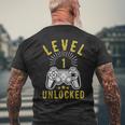 Nivel 1 Desbloqueado Aniversario 1ª Boda Camiseta Hombre Estampado Espalda Regalos para ancianos