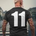 Number Eleven Number 11 Numbers T-Shirt mit Rückendruck Geschenke für alte Männer