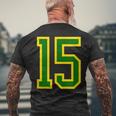Número 15 Sporterde Amarillo Número 15 Camiseta Hombre Estampado Espalda Regalos para ancianos