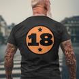 Numero 18 Diciotto Sport Arancione Nero Età Compleanno Retro T-shirt da uomo con stampa posteriore Regalos para ancianos