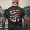 Nur Die Besten Die Jung Biker Statement Rocker T-Shirt mit Rückendruck Geschenke für alte Männer