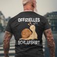 Offizieller Snail Sleep Schlafanzug Snail Late Sleeper T-Shirt mit Rückendruck Geschenke für alte Männer