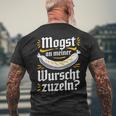 Oktoberfest Weisswurst Zuzeln T-Shirt mit Rückendruck Geschenke für alte Männer