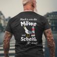 Ostsee Fun-Mach's Wie Die Möwe Und Scheiß Drauf T-Shirt mit Rückendruck Geschenke für alte Männer